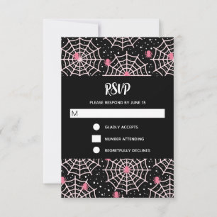 Halloween Cobwebs & Spiders Pattern RSVP Card