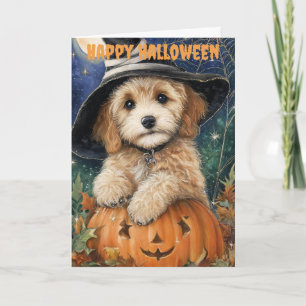 Halloween Cockapoo Dog Holiday Card