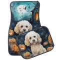 Halloween Cockapoo With Pumpkins Scary Car Floor Mat | Zazzle