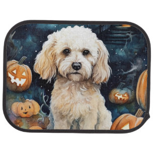 Halloween Cockapoo With Pumpkins Scary Car Floor Mat
