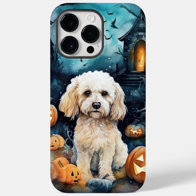 Halloween Cockapoo With Pumpkins Scary  Case-Mate iPhone Case (Back)