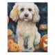 Halloween Cockapoo With Pumpkins Scary Faux Canvas Print | Zazzle