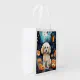 Halloween Cockapoo With Pumpkins Scary Grocery Bag | Zazzle