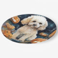 Halloween Cockapoo With Pumpkins Scary Paper Plates | Zazzle