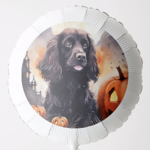 Halloween Cocker Spaniel With Pumpkins Balloon