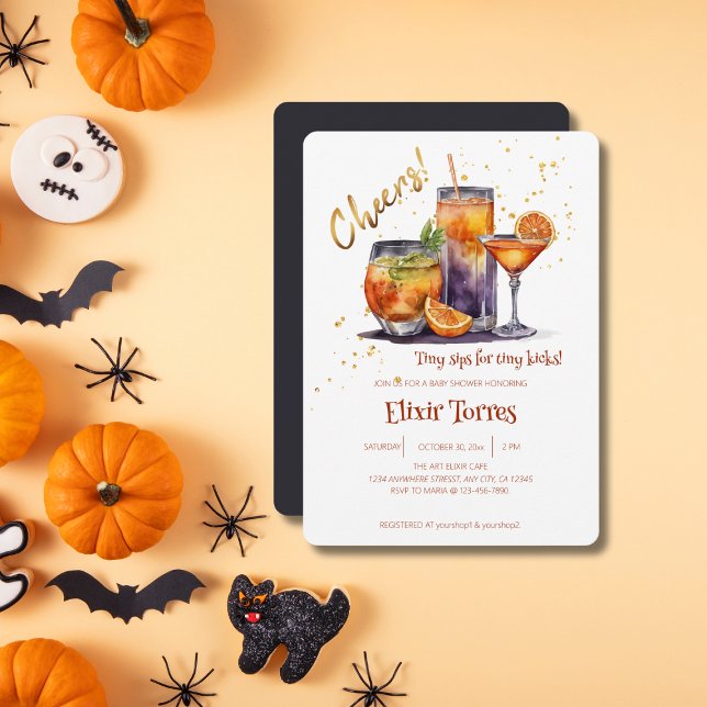 Halloween Cocktail Drinks Baby Shower Invitation (Creator Uploaded)
