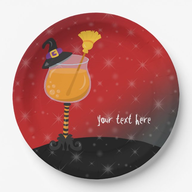 Halloween cocktail paper plates (Front)