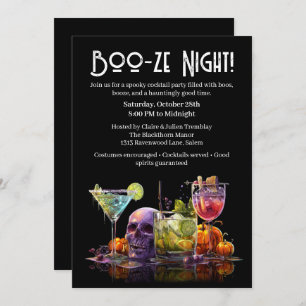 Halloween Cocktail Party Boo-ze Night Invitation