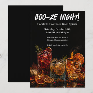 Halloween Cocktail Party | Boo-ze Night Invitation