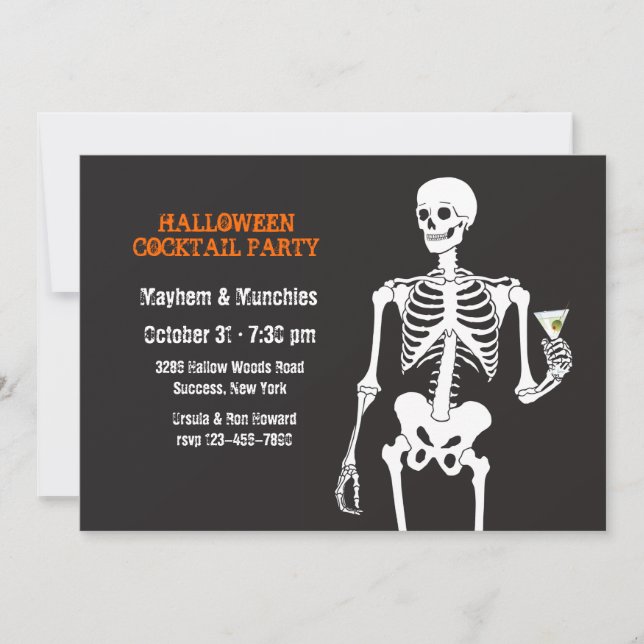 Halloween Cocktail Party Invitation (Front)