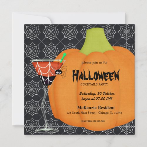 Halloween Cocktail Party Invitation