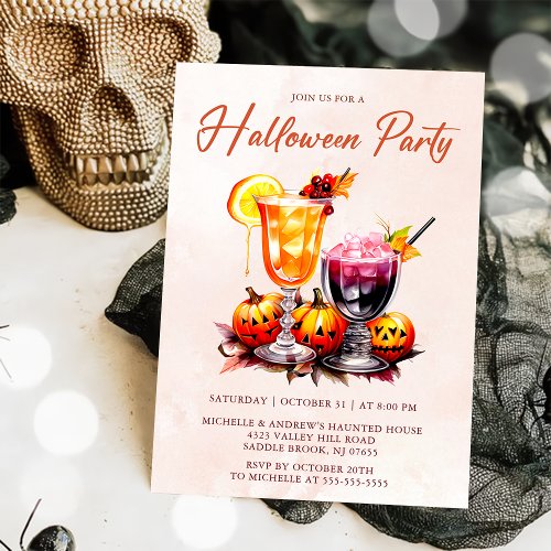 Halloween Cocktail Party  Invitation