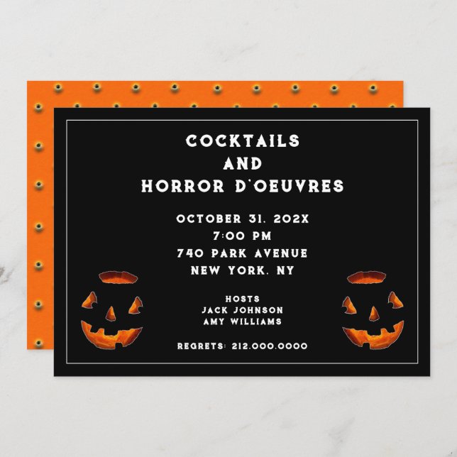 Halloween Cocktail Party Invitation (Front/Back)