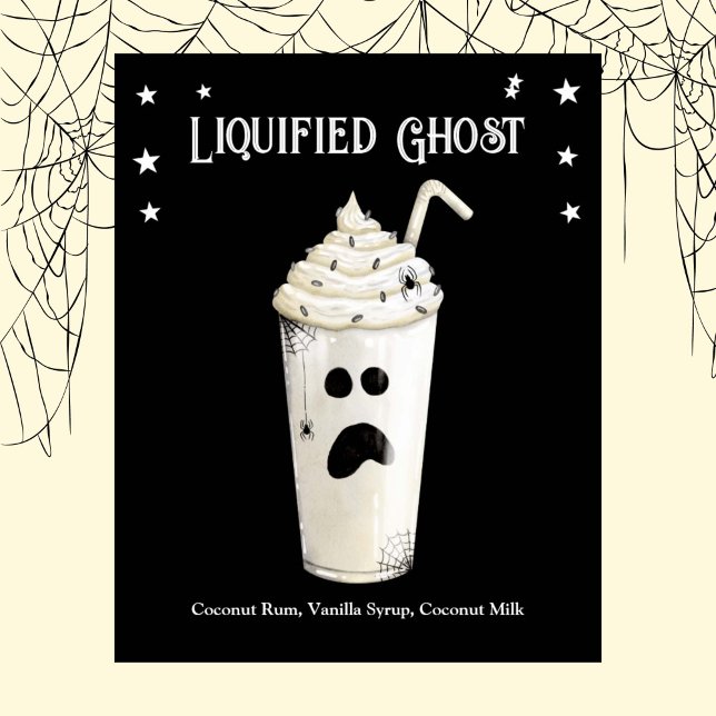 Halloween Cocktail Party Liquified Ghost Recipe  Poster (Halloween Cocktail Party Liquified Ghost Recipe Poster)