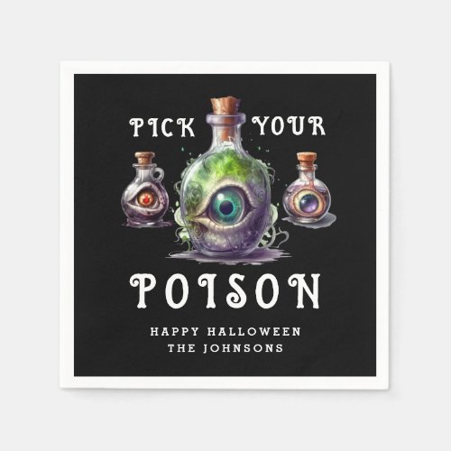 Halloween Cocktail Party Pick Your Poison Napkins