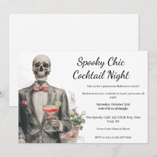 Halloween Cocktail Party   Spooky Chic Night Invitation