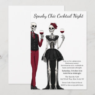 Halloween Cocktail Party   Spooky Chic Night Invitation