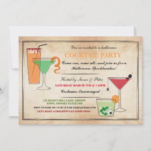 Halloween Cocktail Party Spooky Invitation