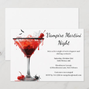 Halloween Cocktail Party   Vampire Martini Invitation