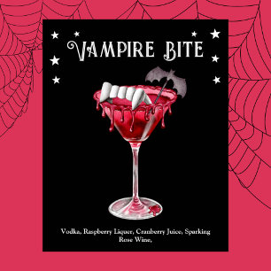 Halloween Cocktail Party Vampire Martini Recipe Poster