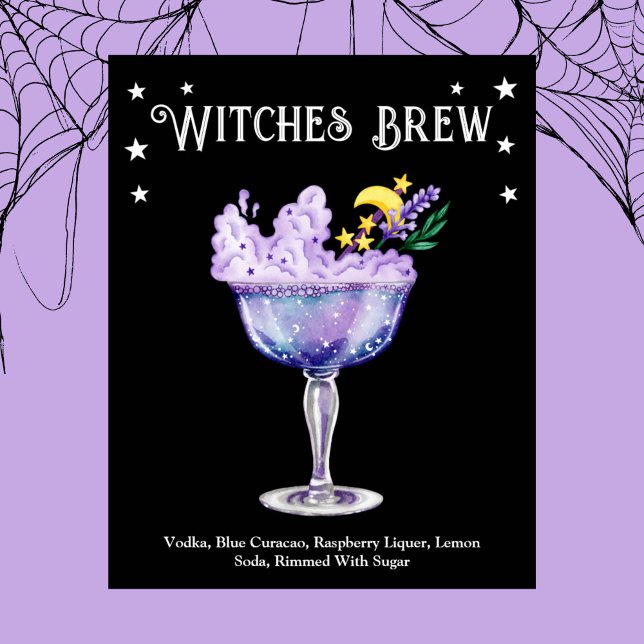 Halloween Cocktail Party Witch Recipe  Poster (Halloween Cocktail Party Witch Recipe Poster)