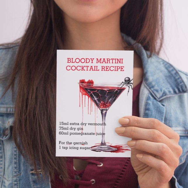 Halloween Cocktail Recipe Bloody Martini Postcard (Creator Uploaded)