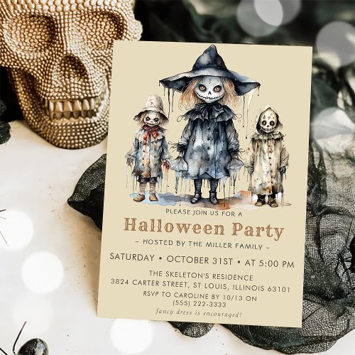 Halloween Cocktails  Costumes Party Invitation
