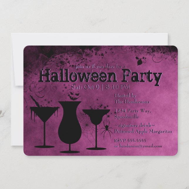 Halloween Cocktails Invitation (Front)