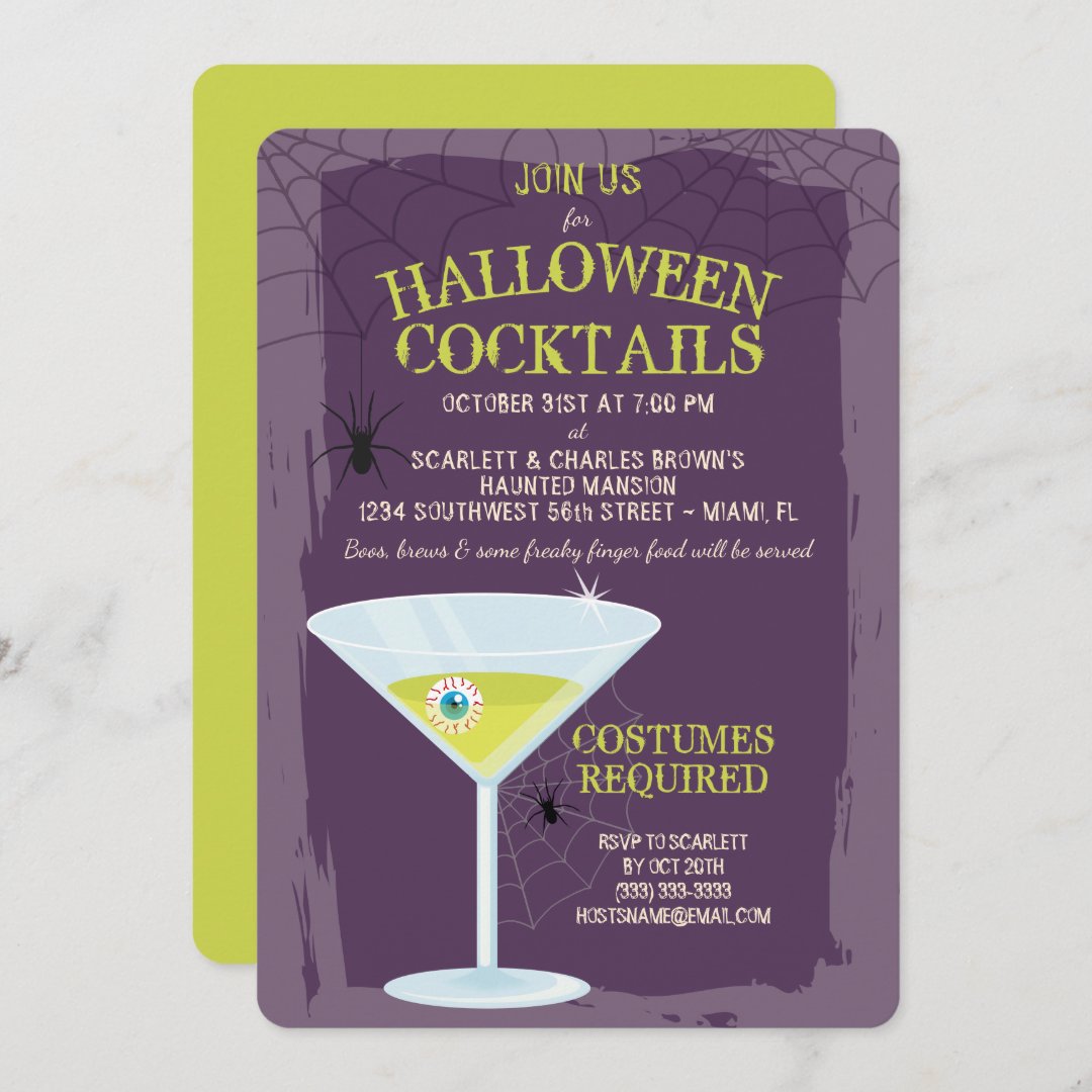 Halloween Cocktails Invitation | Zazzle