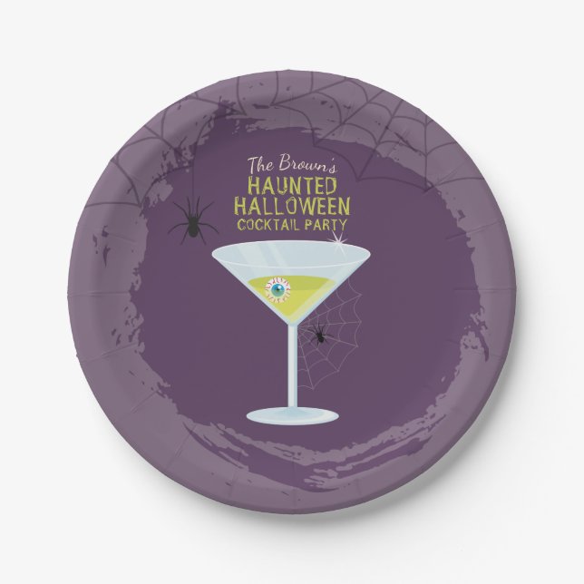 Halloween Cocktails Paper Plates (Front)