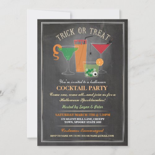 Halloween Cocktails Party Spooky Party Invite