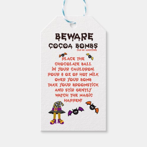  HALLOWEEN COCOA BOMB DIRECTIONS GIFT TAGS