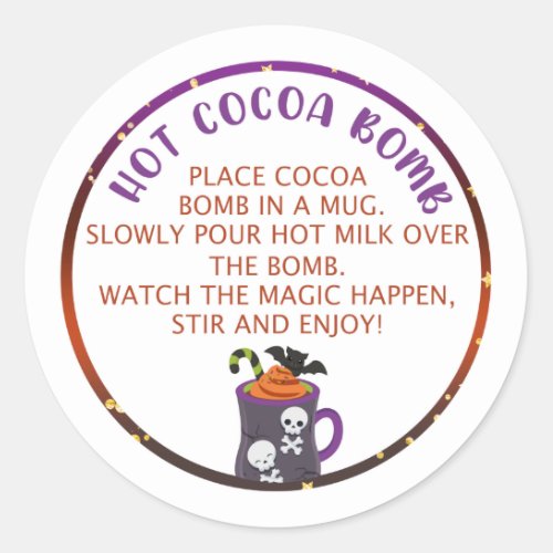 HALLOWEEN Cocoa bomb labels HALLOWEEN CUP Classic Round Sticker