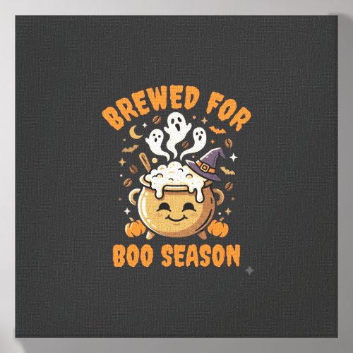 Halloween Coffee Boo Season Canvas Photo Tile