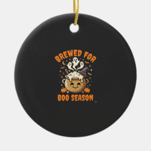 Halloween Coffee Boo Season Ceramic Ornament