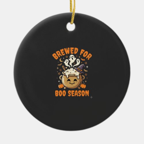 Halloween Coffee Boo Season Ceramic Ornament