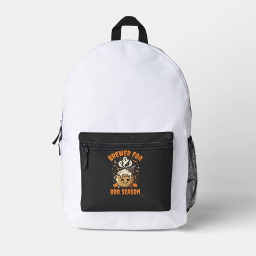 Halloween Coffee Boo Season Printed Backpack