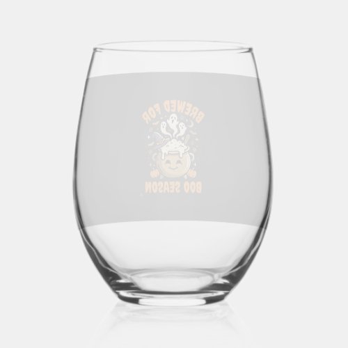 Halloween Coffee Boo Season Stemless Wine Glass
