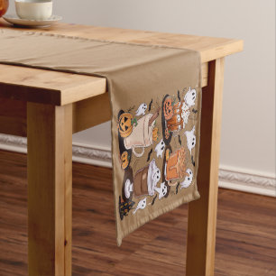 Halloween Coffee Cute Fall Iced Coffee Lover Gift Short Table Runner