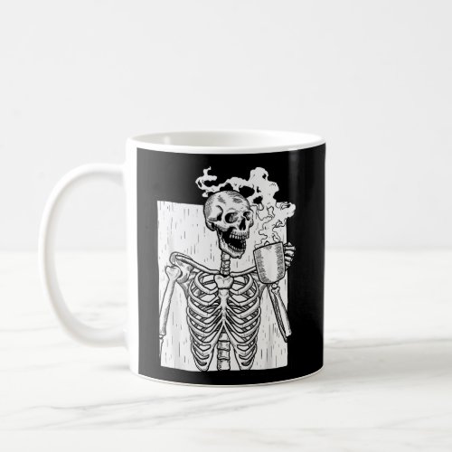 Halloween Coffee Drinking Skeleton Skull Coffee Mug