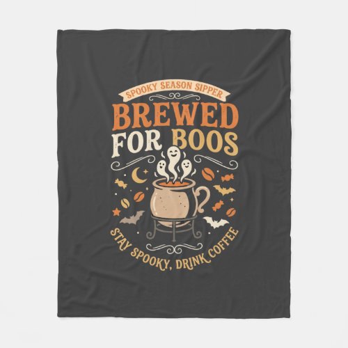 Halloween Coffee Ghost Celebration Fleece Blanket