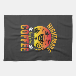 Halloween Coffee Nightmare Before Coffee Spooky Ve Kitchen Towel