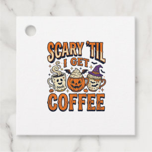 Halloween Coffee Scary Until Coffee Vintage Shirt_ Favor Tags