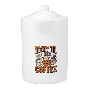 Halloween Coffee Scary Until Coffee Vintage Shirt_ Teapot