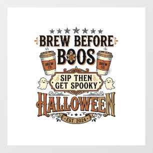 Halloween Coffee Shirt Brew Before Boos Vintage De Floor Decals