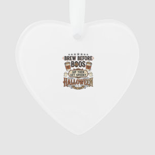 Halloween Coffee Shirt Brew Before Boos Vintage De Ornament