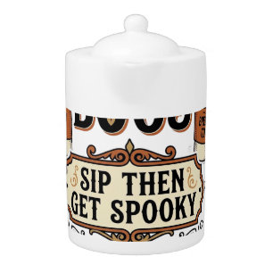 Halloween Coffee Shirt Brew Before Boos Vintage De Teapot