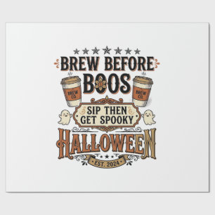 Halloween Coffee Shirt Brew Before Boos Vintage De Wrapping Paper