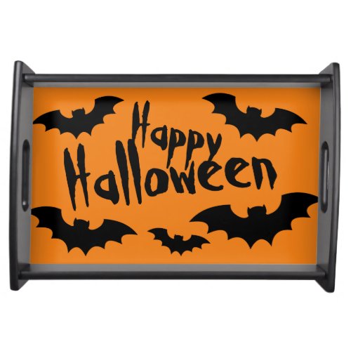 Halloween coffee tray and spooky bats 