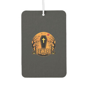 Halloween Coffin Beware Pumpkin Horror Design_1 Air Freshener